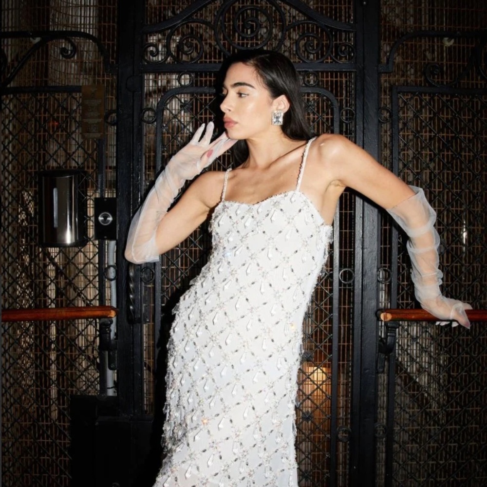 Oceanus 'Arabella' Hand-Beaded Dress in White (NWT) - Picture 5 of 10